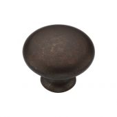 TK4226-035-LBN M&period;Marcus Classic Round Knob 35mm Matt Bronze on Zinc Finish