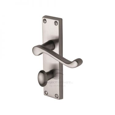 Click Here To Enlarge This Photo Of PR620-SC M&period;Marcus Project Hardware Door Handle For Bathroom Malvern Design Satin Chrome Finish