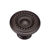 TK4404-035-LBN M&period;Marcus Beaded Round Knob 35mm Matt Bronze on Zinc Finish