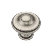 TK4408-030-DPW M&period;Marcus Domed Round Knob 30mm Distressed Pewter on Zinc Finish