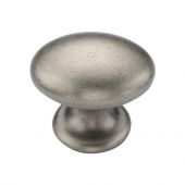 TK4462-040-DPW M&period;Marcus Egg Knob 40mm Distressed Pewter on Zinc Finish