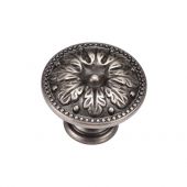 TK4479-030-DPW M&period;Marcus Floral Round Knob 30mm Distressed Pewter on Zinc Finish
