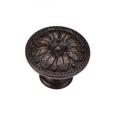 Click Here To Enlarge This Photo Of TK4479-030-LBN M&period;Marcus Floral Round Knob 30mm Matt Bronze on Zinc Finish