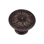 TK4479-035-LBN M&period;Marcus Floral Round Knob 35mm Matt Bronze on Zinc Finish