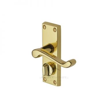 Click Here To Enlarge This Photo Of PR625-PB M&period;Marcus Project Hardware Door Handle For Privacy Set Malvern Short Design Polished Brass Finish