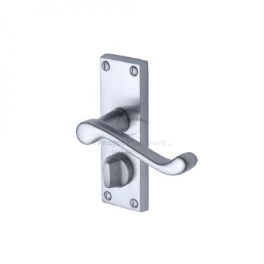 Click Here To Enlarge This Photo Of PR625-SC M&period;Marcus Project Hardware Door Handle For Privacy Set Malvern Short Design Satin Chrome Finish