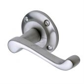 PR630-SC M&period;Marcus Project Hardware Door Handle Lever Latch on Round Rose Malvern Design Satin Chrome Finish