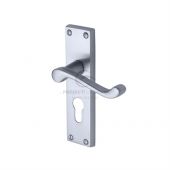 PR648-SC M&period;Marcus Project Hardware Door Handle For Euro Profile Plate Malvern Design Satin Chrome Finish