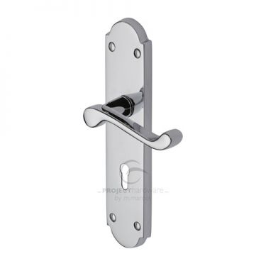 Click Here To Enlarge This Photo Of PR7082-PC M&period;Marcus Project Hardware Door Handle Lever Lock Kensington Design Polished Chrome Finish