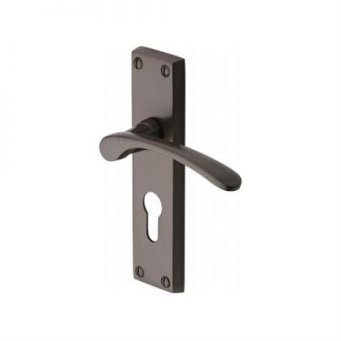 Click Here To Enlarge This Photo Of V4146&period;48-MB Heritage Brass Door Handle For Euro Profile Plate Sophia Design Matt Bronze Finish