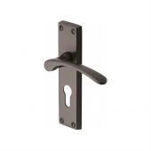 V4146&period;48-MB Heritage Brass Door Handle For Euro Profile Plate Sophia Design Matt Bronze Finish