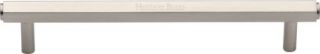 V4422 128-SN Heritage Brass Cabinet Pull Hexagon Design 128mm ctc Satin Nickel Finish