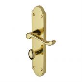 PR7088-PB M&period;Marcus Project Hardware Door Handle For Bathroom Kensington Design Polished Brass Finish