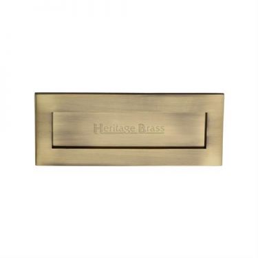 Click Here To Enlarge This Photo Of V850 254&period;101-AT Heritage Brass Letterplate 10" x 4" Antique Brass Finish