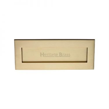 Click Here To Enlarge This Photo Of V850 254&period;101-SB Heritage Brass Letterplate 10" x 4" Satin Brass Finish