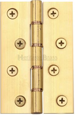 Click Here To Enlarge This Photo Of PR88-405-NB Heritage Brass Hinge Brass with Phosphor Washers 4" x 2 &frac58;" Natural Brass Finish