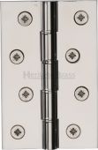PR88-405-PNF Heritage Brass Hinge Brass with Phosphor Washers 4" x 2 &frac58;" Polished Nickel Finish