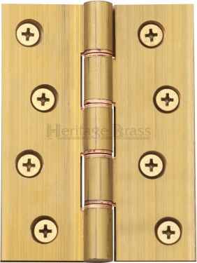 Click Here To Enlarge This Photo Of PR88-410-NB Heritage Brass Hinge Brass with Phosphor Washers 4" x 3" Natural Brass Finish