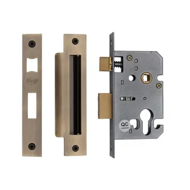 Click Here To Enlarge This Photo Of YKSLE2N-AT M&period;Marcus York Euro Sash Lock 2 &half;" Antique Brass Finish