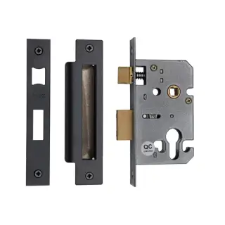 YKSLE2N-BLK M&period;Marcus York Euro Sash Lock 2 &half;" Matt Black Finish