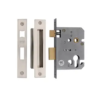 YKSLE3N-SN&SC M&period;Marcus York Euro Sash Lock 3" Satin Chrome Finish