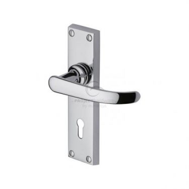 Click Here To Enlarge This Photo Of PR900-PC M&period;Marcus Project Hardware Door Handle Lever Lock Avon Design Polished Chrome Finish