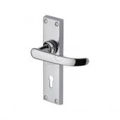 PR900-PC M&period;Marcus Project Hardware Door Handle Lever Lock Avon Design Polished Chrome Finish