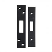 FSF5007MB Carlisle Brass Eurospec Easi-T Matt Black Forend Strike & Fixing Pack to Suit Architectural Deadlocks &lpar;EDS&sol;LDS&rpar;