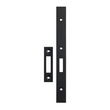 Click Here To Enlarge This Photo Of FSF5015MB Carlisle Brass Eurospec Easi-T Matt Black Forend Strike & Fixing Pack to Suit Architectural Din Deadlocks &lpar;DLS0060EP&rpar;