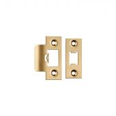FSF5009SB Carlisle Brass Eurospec Easi-T Satin Brass Forend Strike & Fixing Pack to Suit Heavy Duty Tubular Latches &lpar;TLS5025&sol;TLS5030&sol;TLS5040&sol;TLS5050&rpar;