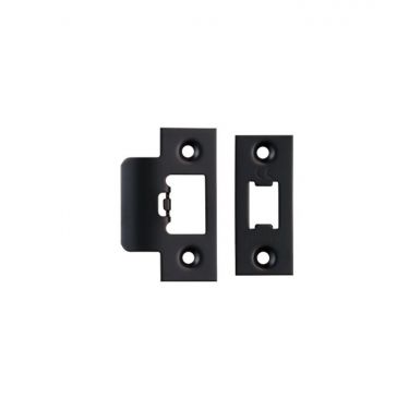 Click Here To Enlarge This Photo Of FSF5009MB Carlisle Brass Eurospec Easi-T Matt Black Forend Strike & Fixing Pack to Suit Heavy Duty Tubular Latches &lpar;TLS5025&sol;TLS5030&sol;TLS5040&sol;TLS5050&rpar;