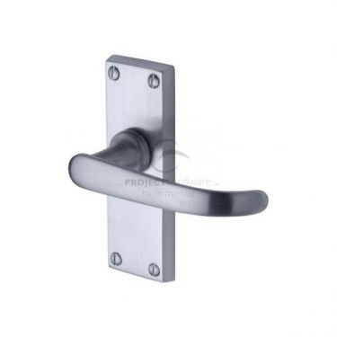 Click Here To Enlarge This Photo Of PR910-SC M&period;Marcus Project Hardware Door Handle Lever Latch Avon Short Design Satin Chrome Finish