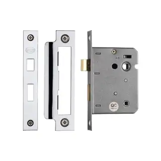 YKBL3N-PC&PN M&period;Marcus York Bathroom Lock 3" Polished Chrome