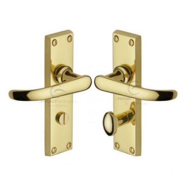 Click Here To Enlarge This Photo Of PR920-PB M&period;Marcus Project Hardware Door Handle For Bathroom Avon Design Polished Brass Finish