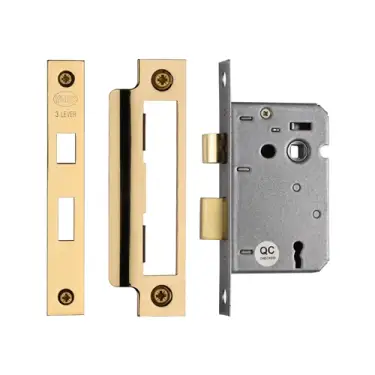 Click Here To Enlarge This Photo Of YKSL32N-PB M&period;Marcus York 3 Lever Sashlock 2 &half;" Polished Brass Finish