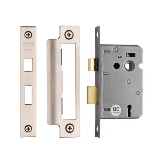 YKSL32N-SN&SC M&period;Marcus York 3 Lever Sashlock 2 &half;" Satin Chrome&sol;Nickel Finish