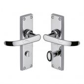 PR920-PC M&period;Marcus Project Hardware Door Handle For Bathroom Avon Design Polished Chrome Finish