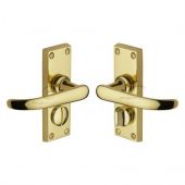 PR925-PB M&period;Marcus Project Hardware Door Handle For Privacy Set Avon Short Design Polished Brass Finish
