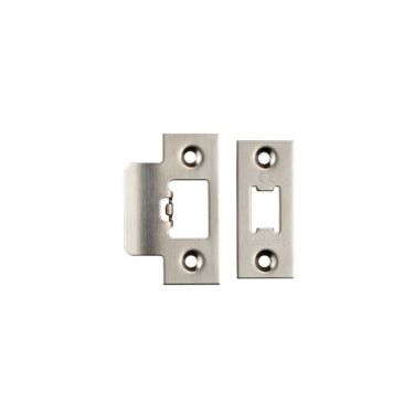 Click Here To Enlarge This Photo Of FSF5009SSS Carlisle Brass Eurospec Easi-T Satin Stainless Steel Forend Strike & Fixing Pack to Suit Heavy Duty Tubular Latches &lpar;TLS5025&sol;TLS5030&sol;TLS5040&sol;TLS5050&rpar;