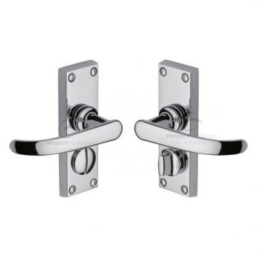 Click Here To Enlarge This Photo Of PR925-PC M&period;Marcus Project Hardware Door Handle For Privacy Set Avon Short Design Polished Chrome Finish
