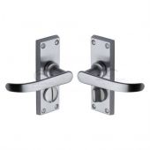 PR925-SC M&period;Marcus Project Hardware Door Handle For Privacy Set Avon Short Design Satin Chrome Finish