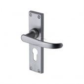 PR927-SC M&period;Marcus Project Hardware Door Handle For Euro Profile Plate Avon Design Satin Chrome Finish