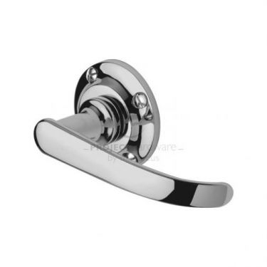 Click Here To Enlarge This Photo Of PR930-PC M&period;Marcus Project Hardware Door Handle Lever Latch on Round Rose Avon Design Polished Chrome Finish