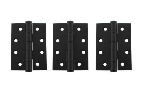 Click Here To Enlarge This Photo Of Atlantic - AH1433MB&lpar;3&rpar; Grade 13 Fire Rated Ball Bearing Hinges 4" x 3" x 3mm - Matt Black &lpar;Pack of 3&rpar;