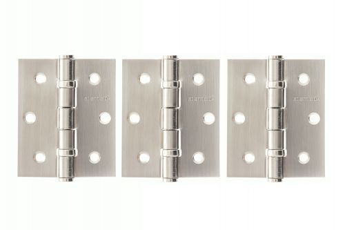 Click Here To Enlarge This Photo Of Atlantic - A2HB32525SN&lpar;3&rpar; 3" x 2&period;5" x 2&period;5mm Ball Bearing Hinges Satin Nickel &lpar;Pack of 3&rpar;