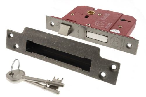 Click Here To Enlarge This Photo Of Atlantic - ALKSASH5LK25DS British Standard 5 Lever Key Sashlock 2&period;5" - Distressed Silver