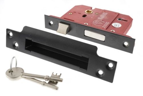 Click Here To Enlarge This Photo Of Atlantic - ALKSASH5LK25MB British Standard 5 Lever Key Sashlock 2&period;5" - Matt Black