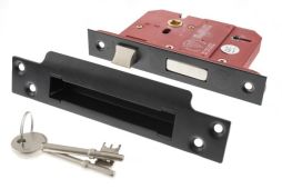 Atlantic - ALKSASH5LK25MB British Standard 5 Lever Key Sashlock 2&period;5" - Matt Black