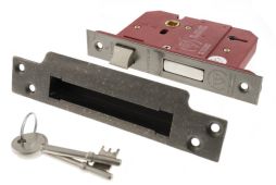 Atlantic - ALKSASH5LK3DS British Standard 5 Lever Key Sashlock 3" - Distressed Silver