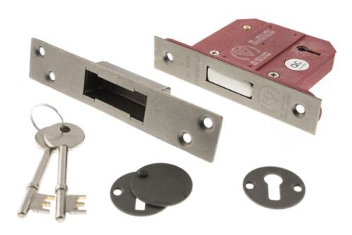 Click Here To Enlarge This Photo Of Atlantic - ALKDEAD5LK25DS British Standard 5 Lever Key Deadlock 2&period;5" - Distressed Silver